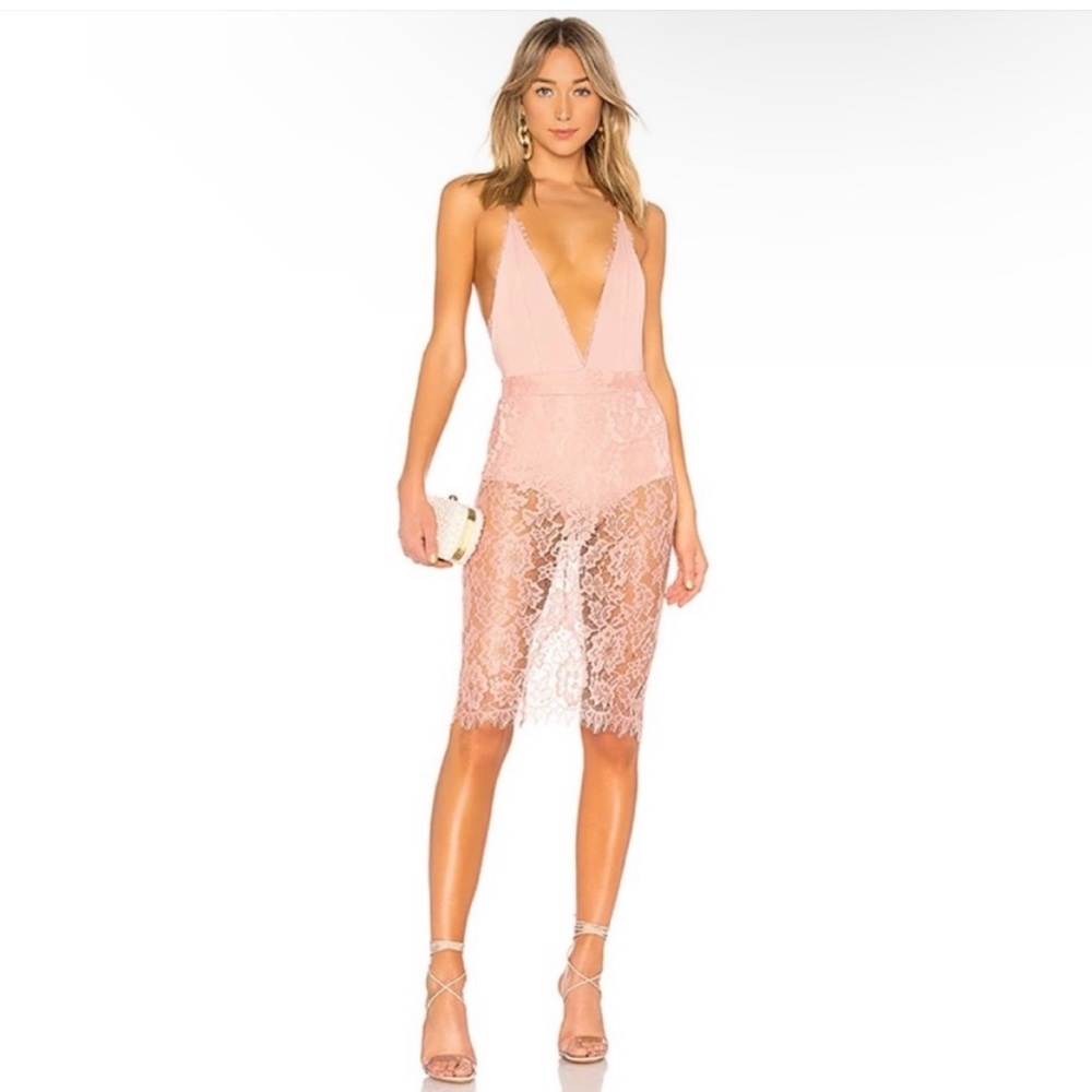 NWT Michael Costello × REVOLVE Adrian Dress In Blush size small